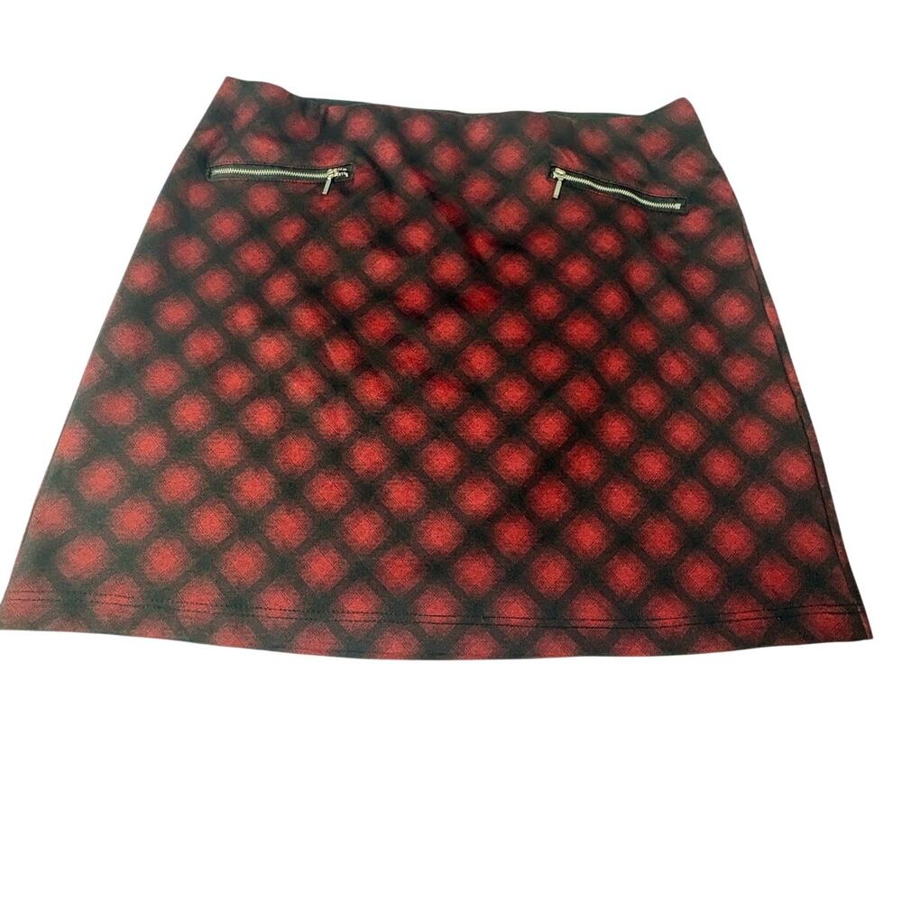 Maurice’s Plus Size 18W Mini Skirt Red Black Plaid Stretchy